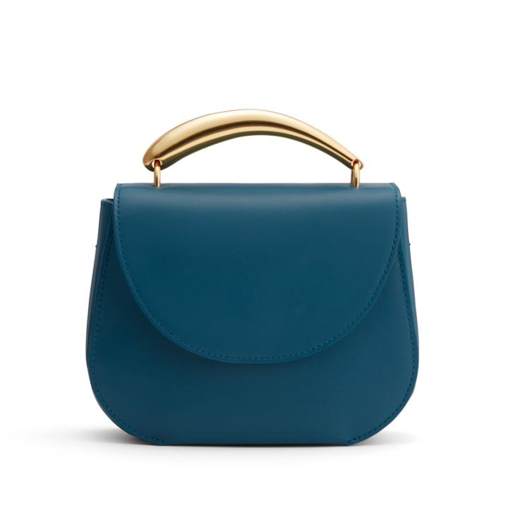 Women's Sculpted Handle Bag In Blue Jade | Smooth Leather By Cuyana