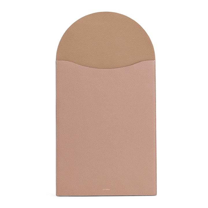Women's Convertible Leather Laptop Sleeve 13-14-inch In Soft Rose/cappuccino | Pebbled Leather By Cuyana