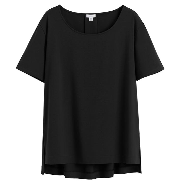Women's High-low Tee In Black | Size: Medium | Organic Cotton Modal Blend By Cuyana