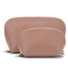 Women's Leather Travel Case Set In Soft Rose | Pebbled Leather By Cuyana