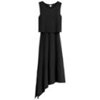 Women's Asymmetrical Overlay Dress In Black | Size: Large | Organic Pima Cotton By Cuyana