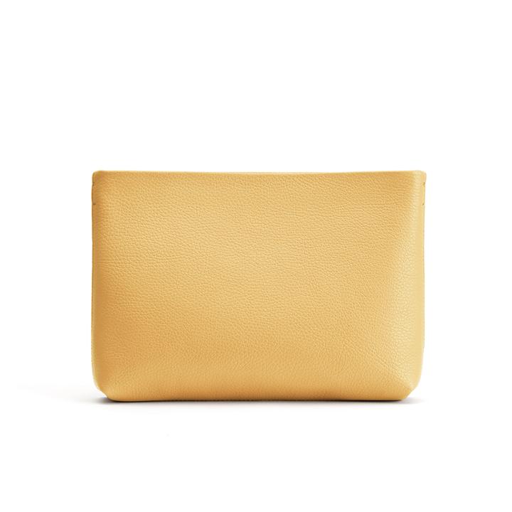 Women's Small Zipper Pouch In Daffodil | Pebbled Leather By Cuyana