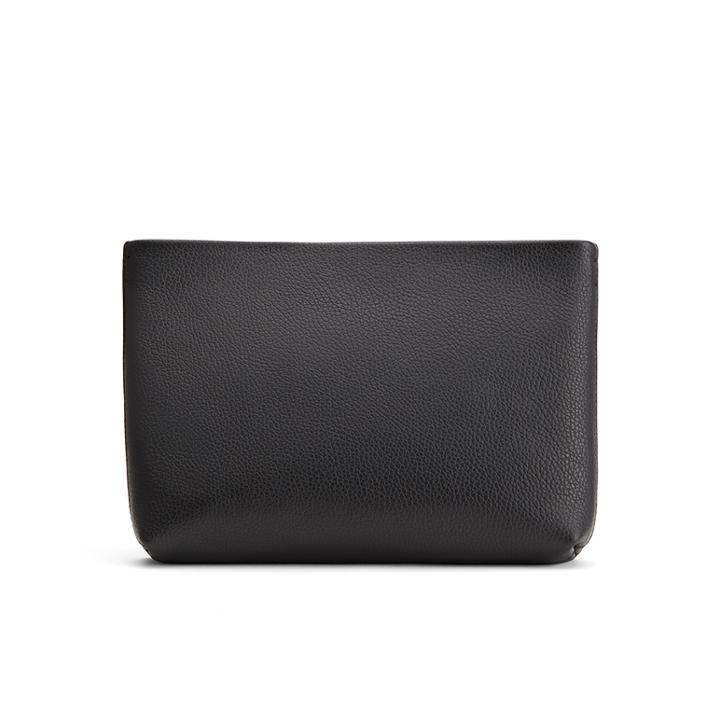 Women's Small Zipper Pouch In Black | Pebbled Leather By Cuyana
