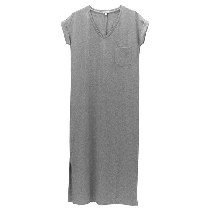 Women's V-neck Midi Dress In Heather Grey | Size: Large | Modal Cotton Blend By Cuyana