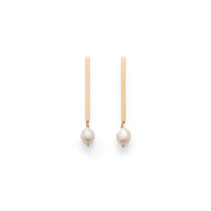Women's Pearl Drop Earrings In Gold | Baroque Pearl & 14k Plated Gold By Cuyana