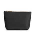 Women's Zero Waste Mini Leather Zipper Pouch In Black | Smooth Leather By Cuyana