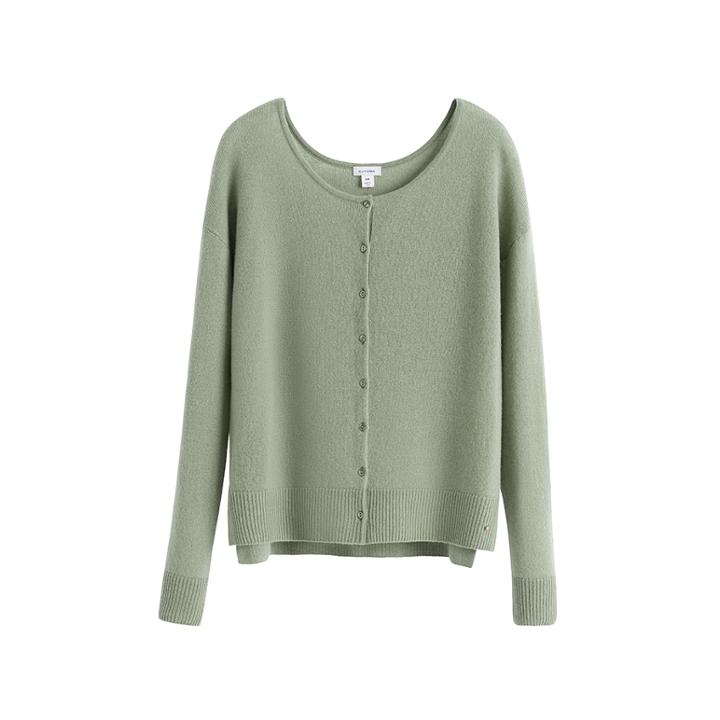 Women's Cardigan In Leaf | Size: Large | Single-origin Cashmere By Cuyana