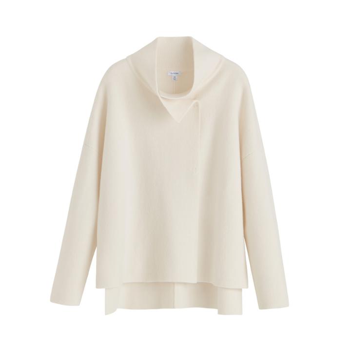 Women's Short Jacket In Ecru | Size: L/xl | Wool Cashmere By Cuyana