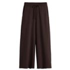 Women's French Terry Wide-leg Cropped Pant In Chocolate | Size: Large | Organic French Terry By Cuyana
