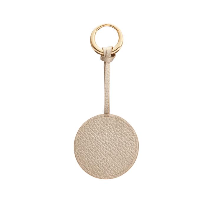 Women's Circle Keychain In Yellow | Shimmer Leather By Cuyana