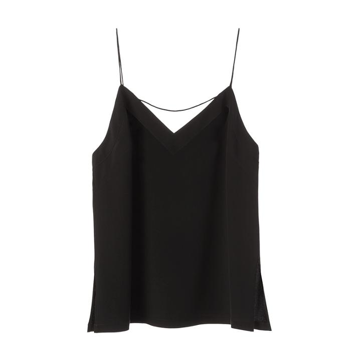 Women's Silk Cami Top In Black | Size: Large | 100% Silk Crepe De Chine By Cuyana