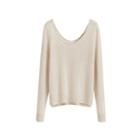 Women's Scoop Neck Sweater In Ecru | Size: Large | Single-origin Cashmere By Cuyana