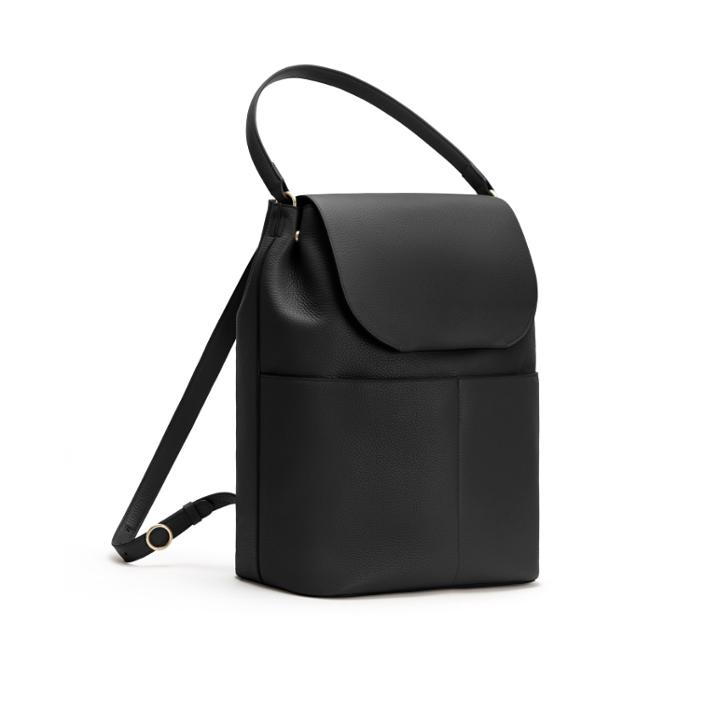 Women's Leather Backpack In Black | Size: 16 | Pebbled Leather By Cuyana