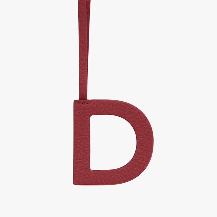Women's Letter Charm In Ruby/nude | Size: D | Pebbled Leather By Cuyana