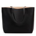 Women's Classic Structured Leather Tote Bag In Black/blush Pink | Pebbled Leather By Cuyana