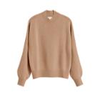 Women's Recycled Mock Neck Sweater In Camel | Size: Large | Cashmere By Cuyana