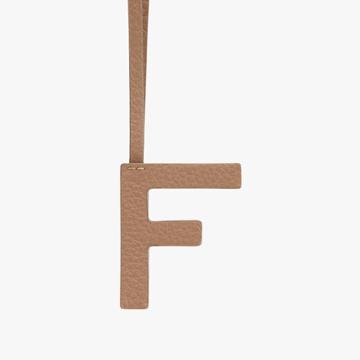 Women's Letter Charm In Cappuccino/ecru | Size: F | Pebbled Leather By Cuyana