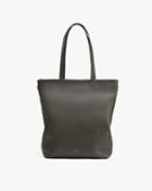 Women's Tall Easy Zipper Tote Bag In Dark Olive | Pebbled Leather By Cuyana