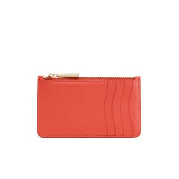 Women's Zero Waste Zip Cardholder In Blood Orange | Smooth Leather By Cuyana