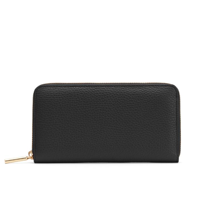 Women's Classic Zip Around Wallet In Black/soft Rose | Pebbled Leather By Cuyana