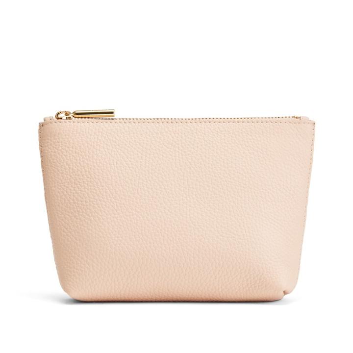 Women's Mini Classic Zipper Pouch In Blush Pink | Pebbled Leather By Cuyana