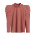 Women's French Terry Puff Sleeve Sweatshirt In Rose | Size: Large | Organic French Terry By Cuyana