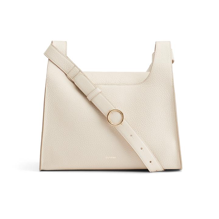 Women's Double Loop Bag In Ecru | Pebbled Leather By Cuyana