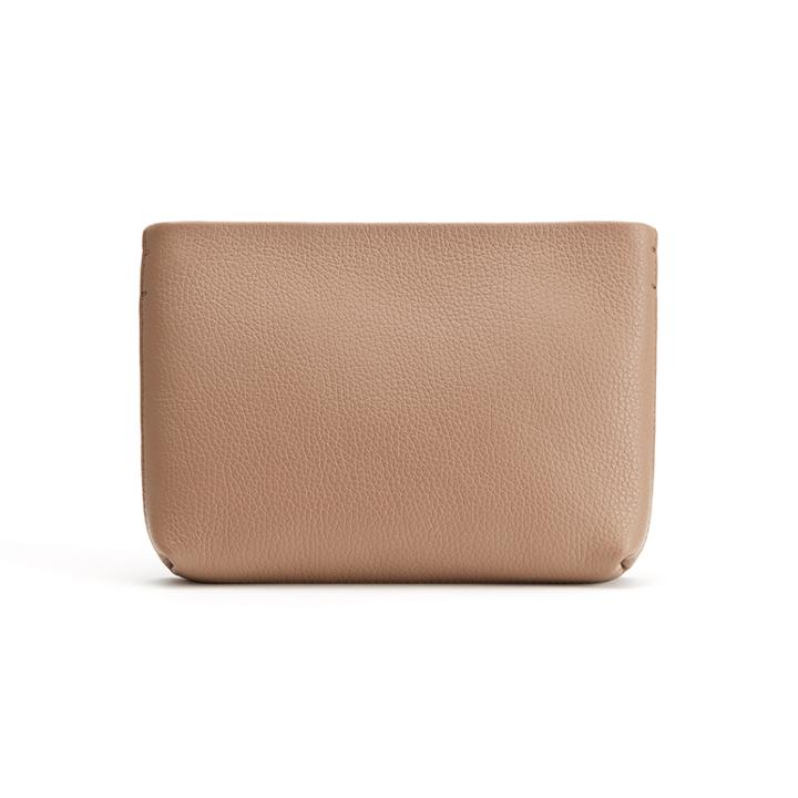 Women's Mini Zipper Pouch In Cappuccino | Pebbled Leather By Cuyana