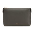 Women's System Zipper Pouch Insert In Dark Olive | Size: Large | Pebbled Leather By Cuyana