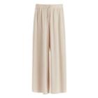 Women's Wide-leg Drawstring Pant In Sand | Size: Large | Washable Silk By Cuyana