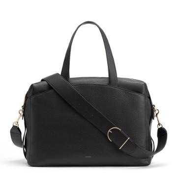 Women's Medium Leather Travel Bag In Black | Pebbled Leather By Cuyana