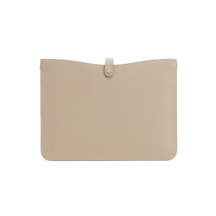 Women's System Laptop Sleeve In Stone | Size: 13 | Pebbled Leather By Cuyana