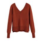 Women's Recycled Deep V-neck Sweater In Ginger | Size: Large | Cashmere By Cuyana