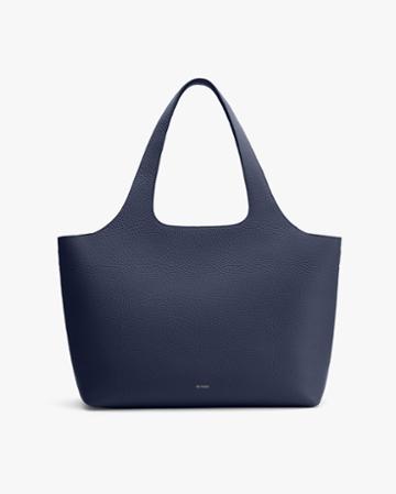 Women's System Tote Bag In Navy/storm | Size: 16 | Pebbled Leather By Cuyana