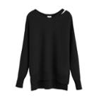 Women's Recycled Split-neck Sweater In Black | Size: Large | Cashmere By Cuyana