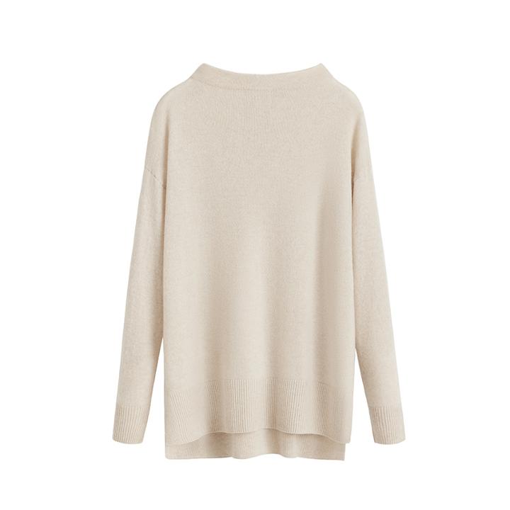 Women's Funnel Neck Sweater In Ecru | Size: S/m | Single-origin Cashmere By Cuyana