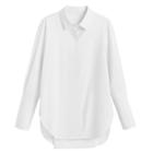 Women's Poplin Overlay Shirt In White | Size: Large | Organic Cotton Blend By Cuyana