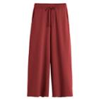 Women's French Terry Wide-leg Cropped Pant In Brick | Size: Large | Organic French Terry By Cuyana