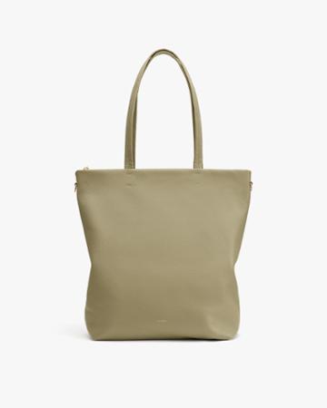 Women's Tall Easy Zipper Tote Bag In Sage | Pebbled Leather By Cuyana