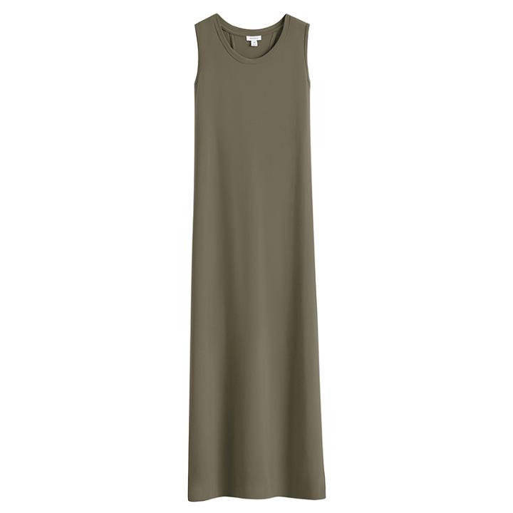 Women's Drape-back Dress In Olive | Size: Xl | Pima Modal Spandex Blend By Cuyana