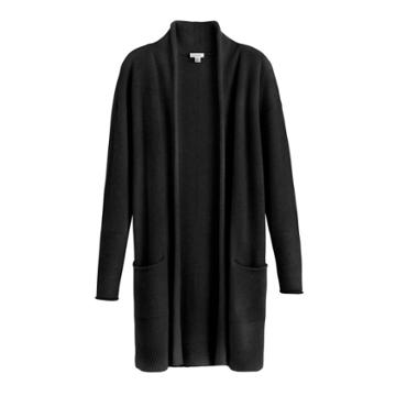Women's Long Cardigan In Black | Size: S/m | Single-origin Cashmere By Cuyana