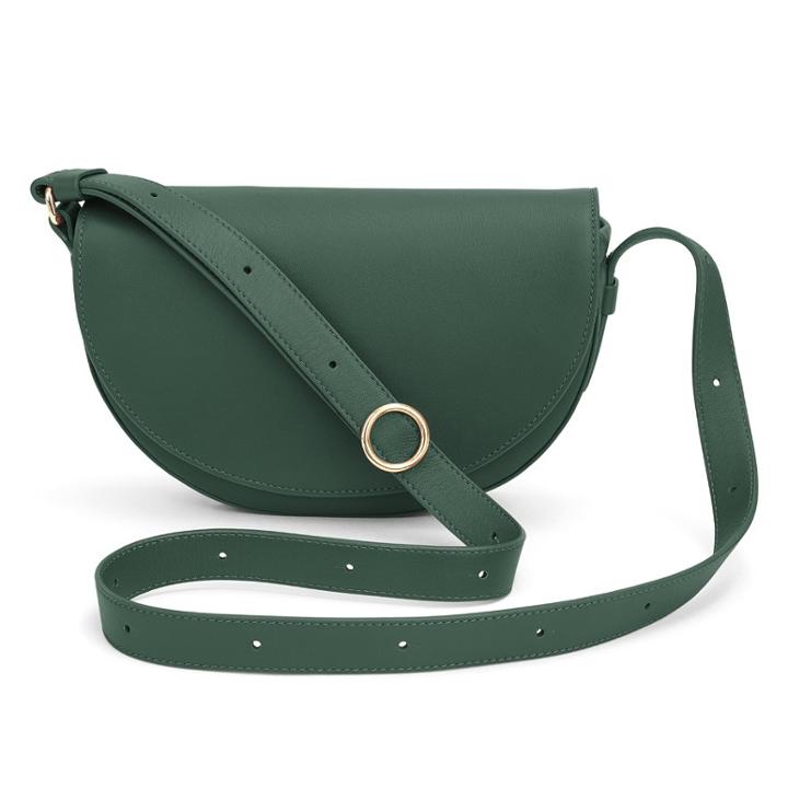 Women's Half-moon Mini Bag In Forest | Full Grain Leather By Cuyana