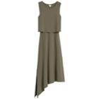 Women's Asymmetrical Overlay Dress In Olive | Size: Xl | Organic Pima Cotton By Cuyana
