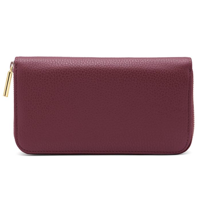 Women's Classic Zip Around Wallet In Merlot/blush Pink | Pebbled Leather By Cuyana
