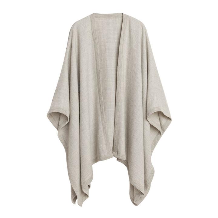 Women's Baby Alpaca Square Edge Cape In Light Heather Grey | 100% Baby Alpaca By Cuyana