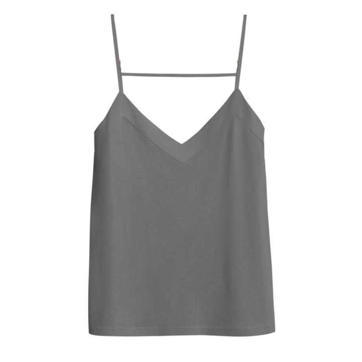 Women's Organic Pima Cami Top In Charcoal | Size: Large | Organic Pima Cotton By Cuyana