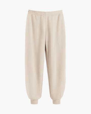 Women's Terry Sculpted Jogger In Pearl | Size: Large | Organic Terry By Cuyana