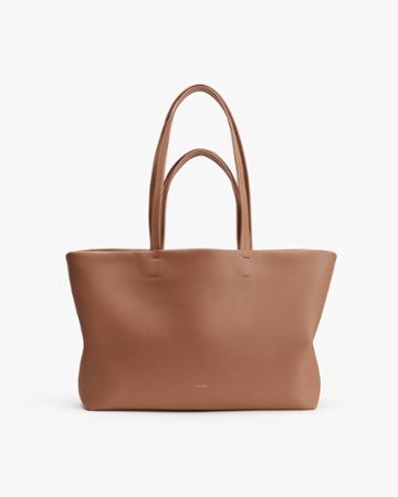 Women's Small Easy Tote Bag In Caramel | Pebbled Leather By Cuyana