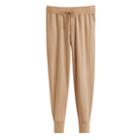 Women's French Terry Tapered Lounge Pant In Camel | Size: Large | Organic Cotton Modal Blend By Cuyana