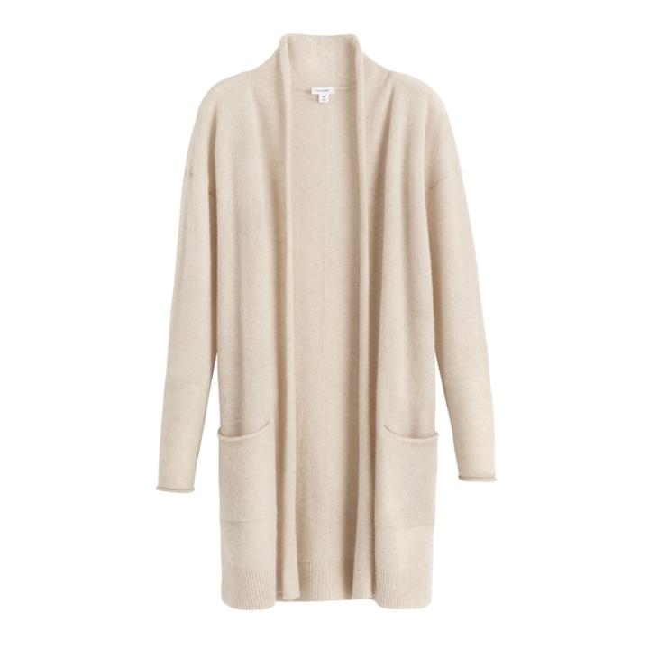 Women's Long Cardigan In Beige | Size: S/m | Single-origin Cashmere By Cuyana